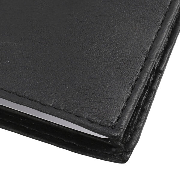 Klassische Bifold Herren-Geldbörse, 100% echtes Leder, RFID geschützt, schwarz image number 6