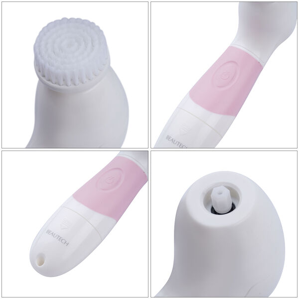 4 in 1 Gesichts Reinigungsbürste, 4xAA Batterien (nicht inkl.), Weiß und Rosa image number 6