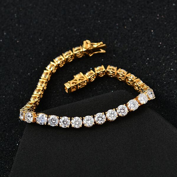 Moissanit Armband, 925 Silber Gelbgold Vermeil image number 2