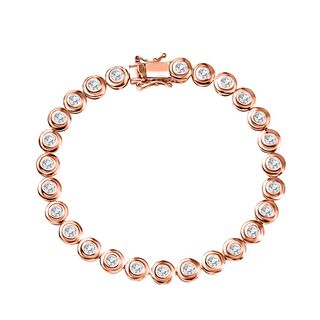 LUXURIANT DIAMOND - Lab Grown Diamant SI-GH Armband ca. 19 cm 925 Silber 750 Roségold Vermeil ca. 4.00 ct