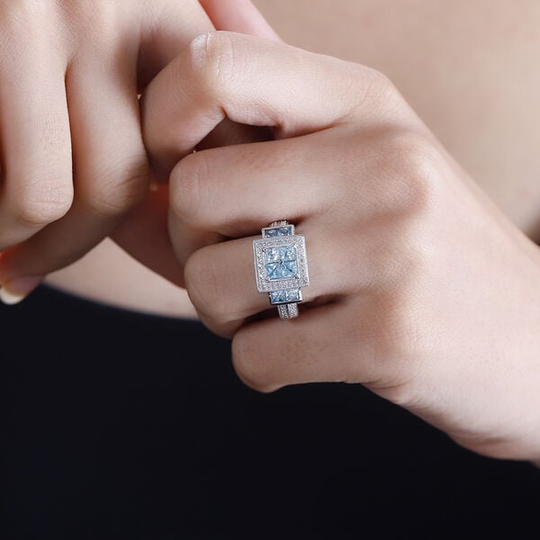 AA blauer Zirkon-Ring - 2,54 ct. image number 3