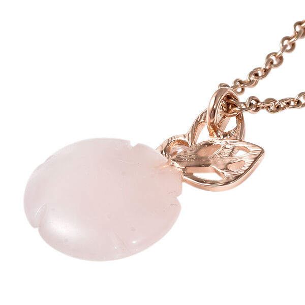 Rosenquarz und Zirkonia-Anh&auml;nger mit Kette in Goldton, 23,50 ct. image number 3