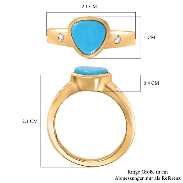 AAA Sleeping Beauty Türkis und Moissanit Ring - 1,36 ct. image number 7