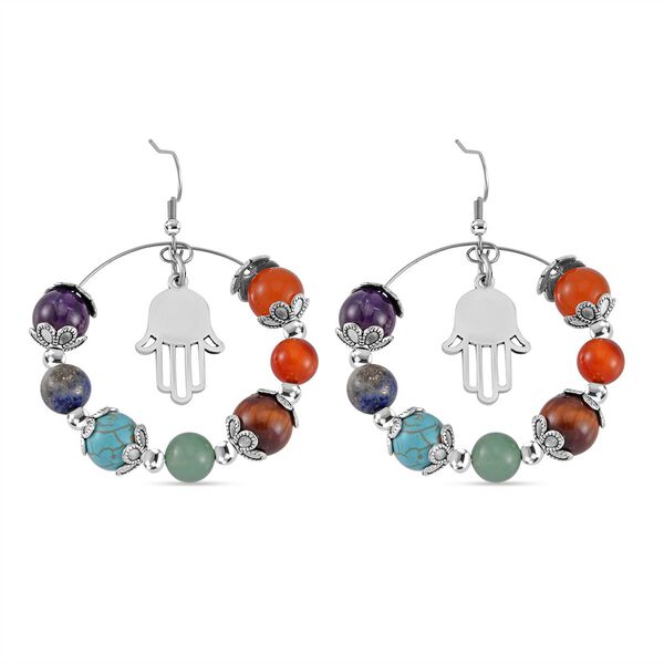 Mehrfarbig Edelsteine Schmuckset Reiner Edelstahl Schwarz oxidiert Schwarz oxidiert ca. 630,00 ct. image number 8