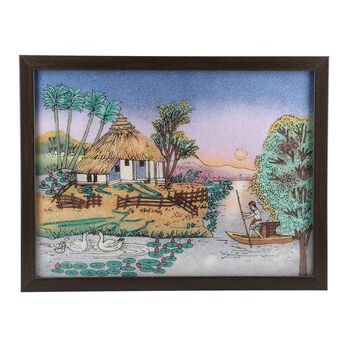 Handgefertigte Edelstein Malerei 36x28cm, Natur