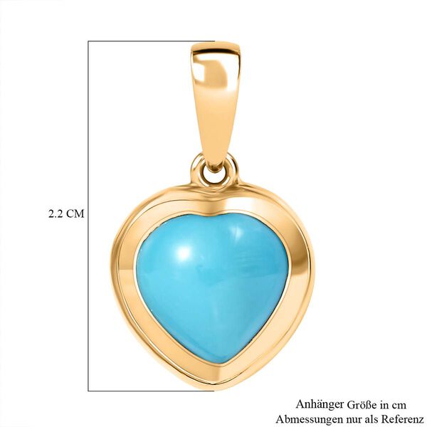 EINAMLIGES ANGEBOT - AA Amerikanischer natürlicher Sleeping Beauty Türkis Anhänger, 925 Silber 750 Gelbgold Vermeil ca. 3.04 ct image number 6