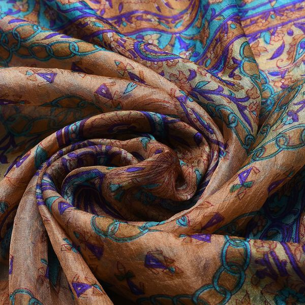 Luxuri&ouml;ser Seidenschal mit Paisleymuster, 100%  feinste Seide, Gold image number 6