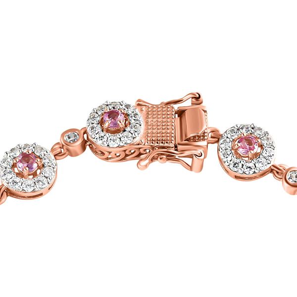 Lila Spinell, wei&szlig;er Zirkon Armband, ca. 19 cm 925 Silber ros&eacute;vergoldet ca. 5.71 ct image number 4