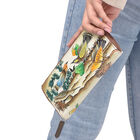 Sukriti - handbemalte Brieftasche aus echtem Leder mit RFID Schutz, Vogel und Blattmuster image number 2