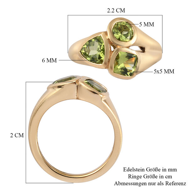 Peridot Ring 925 Silber 585 Vergoldet image number 8