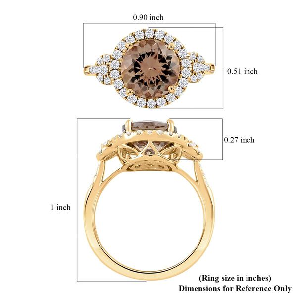 AAA Turkizit, Weißer Diamant Ring 585 Gold (Größe 17.00) ca. 4,00 ct image number 5
