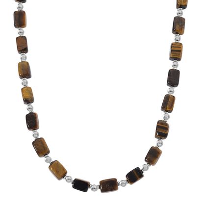 Tigerauge Halskette, ca. 45cm mit 5cm extender, ca. 300.00 ct