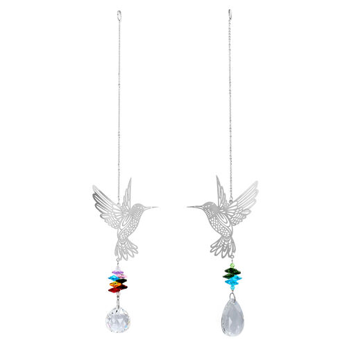 2er-Set Kolibri Kristall-Sonnenfänger, Größe 40x9 cm, Mehrfarbig image number 0