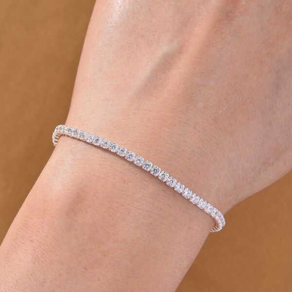 LUSTRO STELLA wei&szlig;es Zirkonia 20cm Armband, 925 Silber rhodiniert - 3,45 ct. image number 3