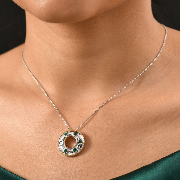 Gemfields AA Kagem Sambischer Smaragd Schmuckset 925 Silber rhodiniert, 925 Silber Rhodiniert und 750 Gelbgold Vermeil ca. 0.66 ct image number 3