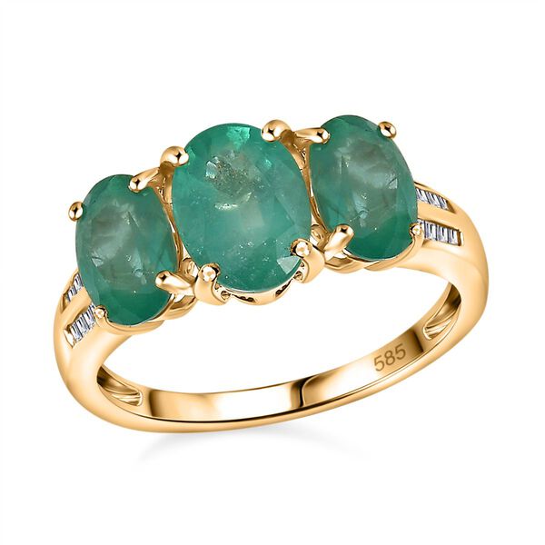 AAA Kagem sambischer Smaragd und Diamant Ring in 585 Gold - 2,90 ct. image number 8