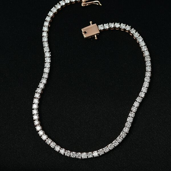 LUXURIANT SGL zertifiziertes VS-EF Labor Diamant 20cm Armband, 925 Silber 750 Ros&eacute;gold Vermeil - 4 ct. image number 1