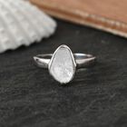 Handgearbeiteter Polki Diamant Solitär Ring 925 Silber Platin-Überzug image number 1
