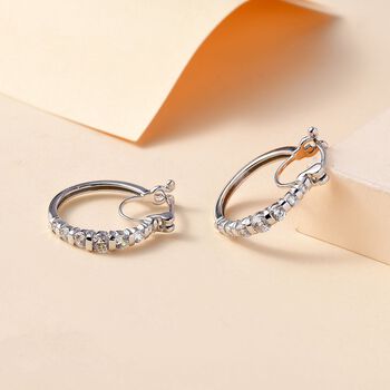 J Francis gefertigt mit SWAROVSKI- Swarovski Zirkonia Ohrringe, 925 Silber rhodiniert