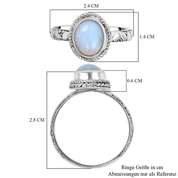 3er Set - Royal Bali - Nat&uuml;rlicher, &auml;thiopischer Welo Opal Ring, 925 Silber (Gr&ouml;&szlig;e 17.00) ca. 1.90 ct image number 4