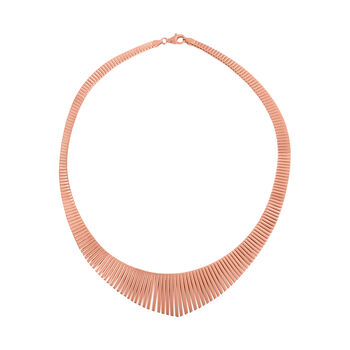 Gro&szlig;e Kleopatra-Halskette in ros&eacute;vergoldetem 925 Silber 45cm