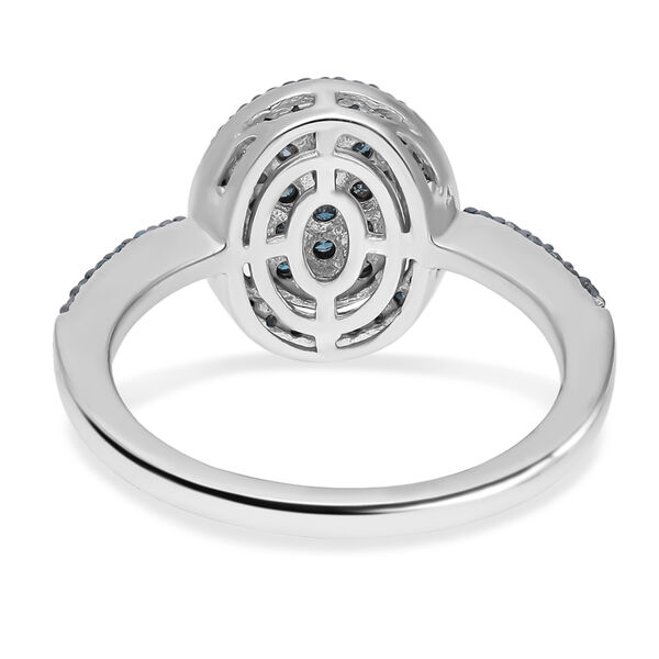 Blauer Diamant Ring, 925 Silber platiniert (Gr&ouml;&szlig;e 18.00) ca. 0.50 ct image number 5