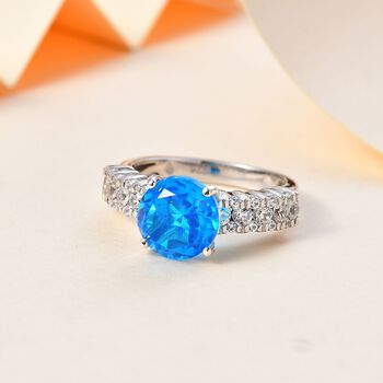 Karibik Quarz und Zirkon Ring - 3,94 ct.