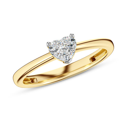 LUXURIANT DIAMOND - Lab Grown Diamant VS-EF SGL zertifiziert Ring, 925 Silber 750 Gelbgold Vermeil (Größe 17.00) ca. 0,50 ct image number 3