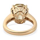 Ouro Verde-Quarz und Zirkon Ring 925 Silber 585 Vergoldet image number 5