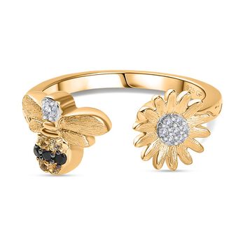 GP Trionfo Kollektion - Citrin, schwarzer Spinell, Zirkon, Kanchanaburi blauer Saphir Ring - 0,26 ct.