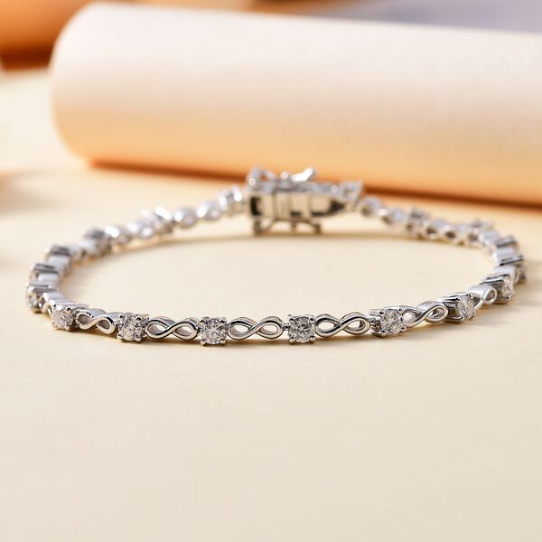 Moissanit Armband ca. 20 cm 925 Silber rhodiniert ca. 2,12 ct. image number 2