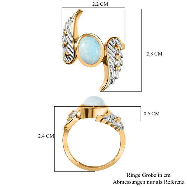 GP Kollektion - Celestial Dream - Larimar, Kanchanaburi Blauer Saphir Ring 925 Silber  (Größe 19.00) ca. 2.39 ct image number 7