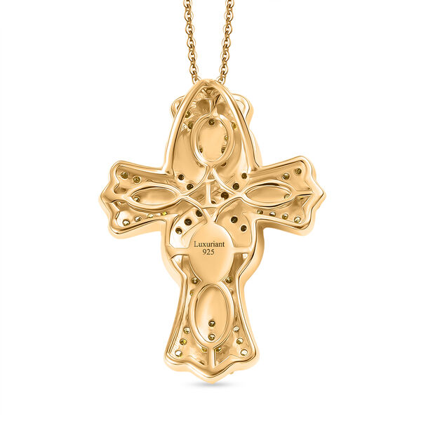 LUXURIANT DIAMOND - Lab Grown Gelb Diamant VS Schmuckset ca. 50 cm 925 Silber 750 Gelbgold Vermeil ca. 0,53 ct. image number 4