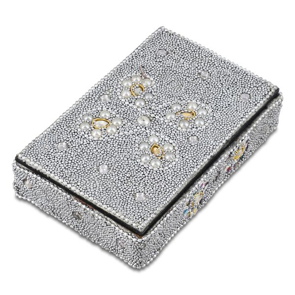 Perlen-Box mit 5 Kugelschreibern (12cm) Geschenkset, 8,5x13,5x3 cm, Silber image number 3