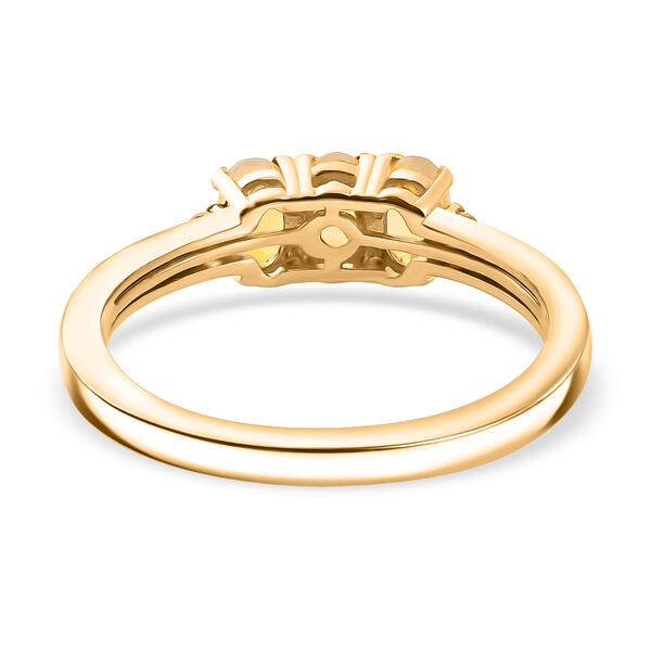 D'Joy AA nat&uuml;rlicher, &auml;thiopischer Welo Opal und Zirkon Ring, 925 Silber vergoldet - 0,54 ct. image number 6