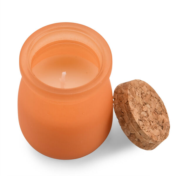 2er Set - Duftkerze 5 x 7 cm und Öl-Diffusor 50 ml mit Stäbchen, Orange & English Pear Freesia image number 5