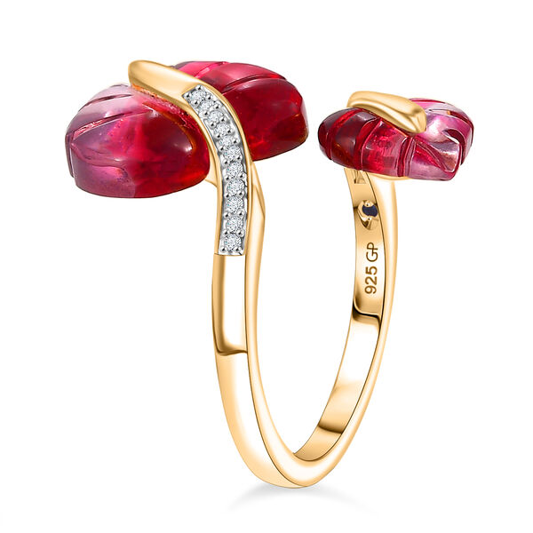 GP Italian Garden Kollektion- Rosa zweifarbiges Muranoglas aus Italien, Zirkon und blauer Saphir Ring image number 6