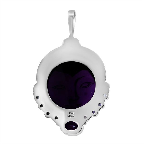 Sajen Silber - Afrikanischer Amethyst Anh&auml;nger, 925 Silber ca. 32.26 ct image number 4