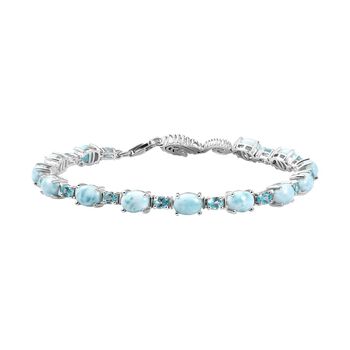 Larimar, Paraiba-Apatit Armband ca. 19 cm 925 Silber rhodiniert ca. 15.38 ct