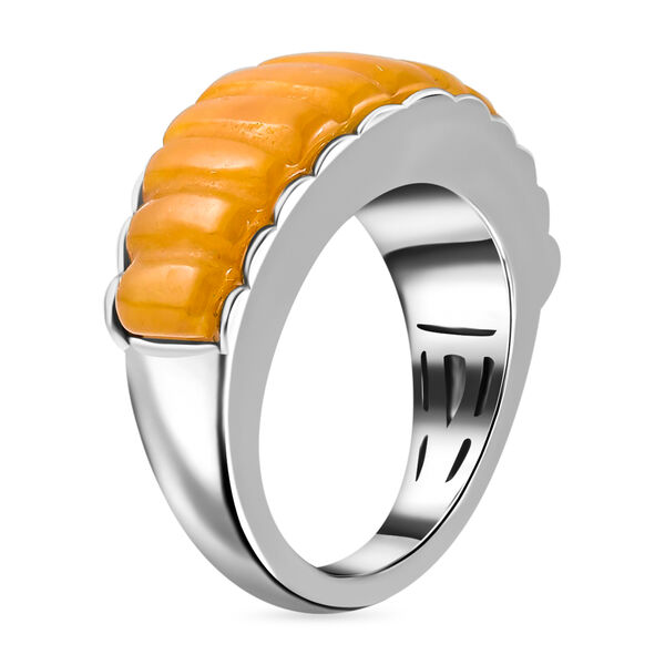 Gelbe Jade Ring 925 Silber Rhodium-&Uuml;berzug image number 5