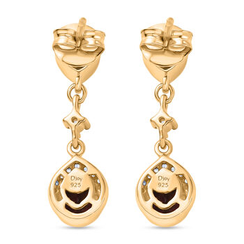 D'Joy AA nat&uuml;rlicher Rhodolith Granat und Zirkon Ohrringe - 1,98 ct.