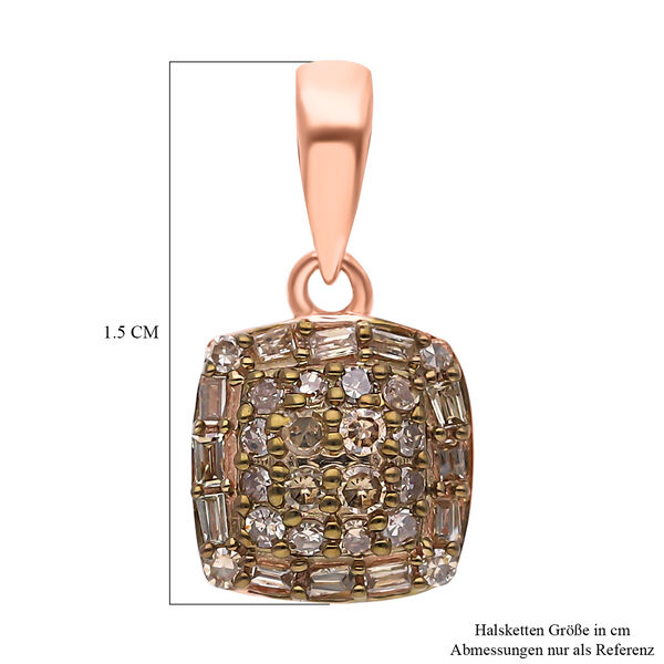 Nat&uuml;rlicher Champagner Diamant Anh&auml;nger, 925 Silber Ros&eacute;gold Vermeil, ca. 0.25 ct image number 6