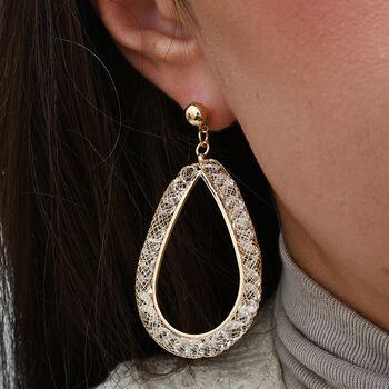 Wei&szlig;er Kristall Ohrringe Reines Messing