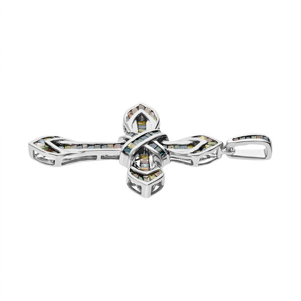 Blauer Diamant P, Gelber Diamant Anh&auml;nger 925 Silber platiniert ca. 0,50 ct. image number 5