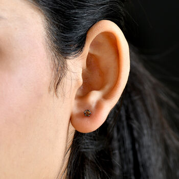 D'Joy Roter Diamant Ohrringe 925 Silber rhodiniert ca. 0.15 ct