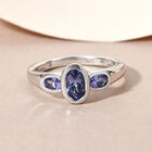 Tansanit-Ring, 925 Silber platiniert  ca. 0,99 ct image number 1