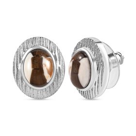Erdnuss Holz Jaspis Ohrringe - 3 ct.