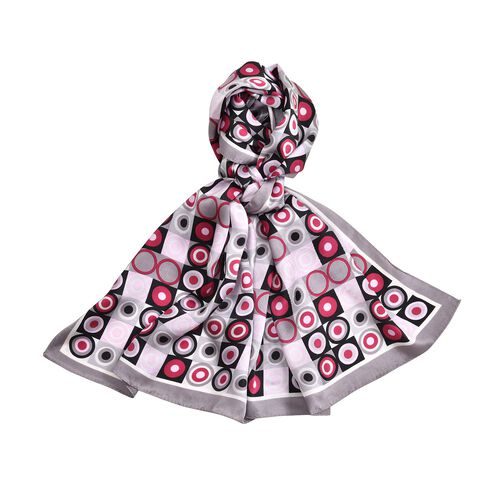 LA MAREY 100% Maulbeeren-Seidenschal, Satin, 53x170 cm, Grau image number 0