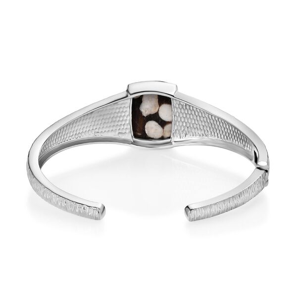 Der Schimmer der Natur - Erdnuss Holz Jaspis Armreif ca. 19 cm Edelstahl ca. 18.42 ct image number 4