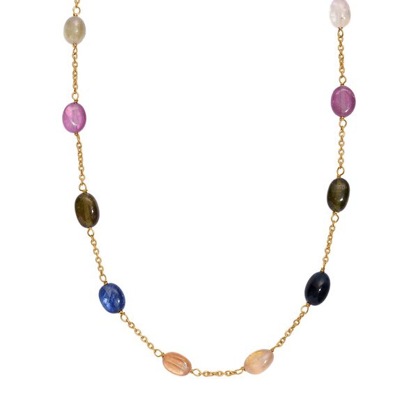 AA Multi Saphir Halskette, 60cm - 45 ct.